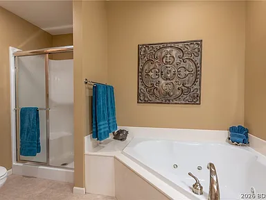 Soaking tub and glass shower